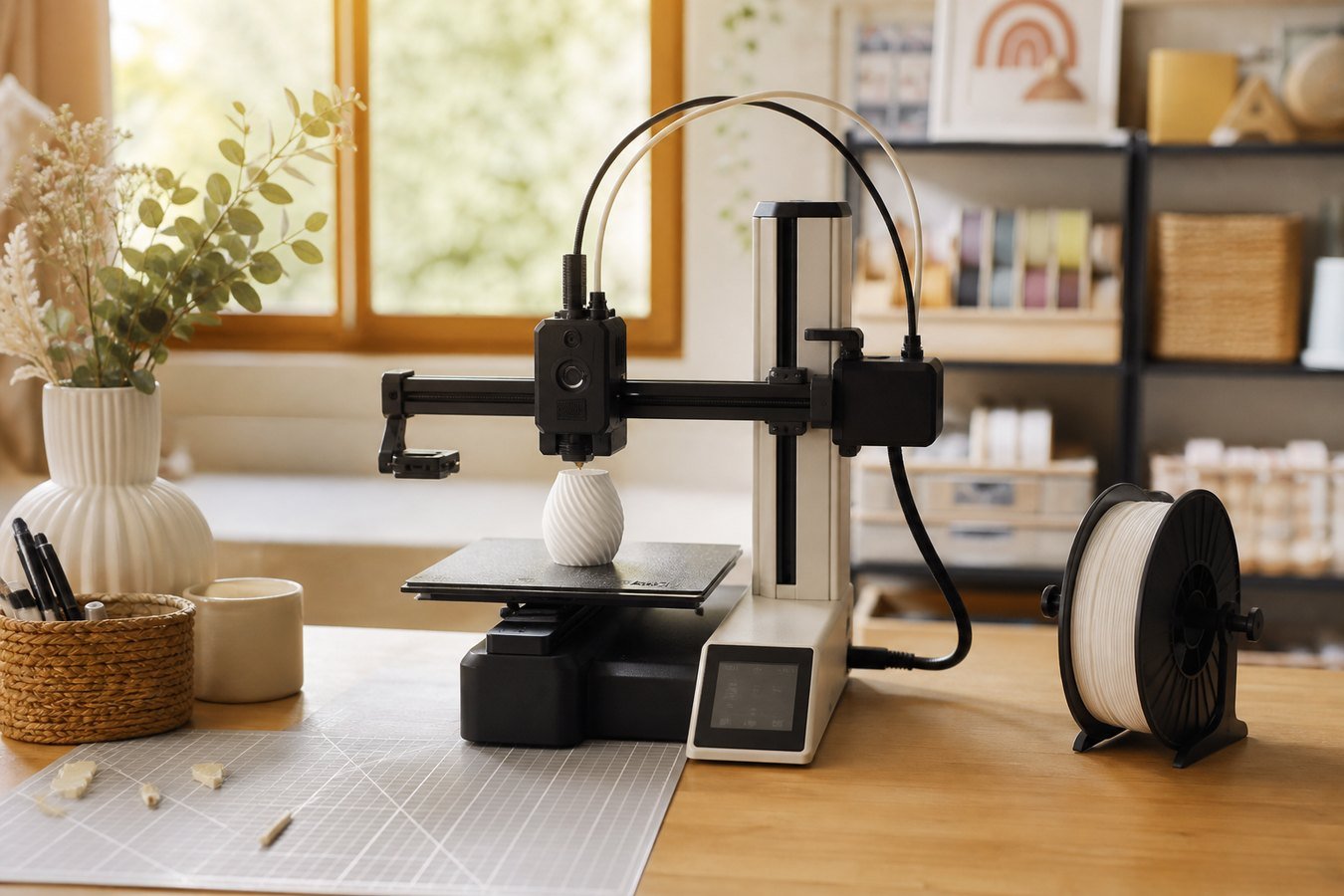 A1 Mini 3D printer creating a FIBU'S-ART gift